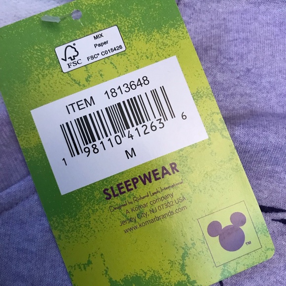 Disney Stitch Long Sleeve Lounge Top Sleepwear NEW Women Medium Oversized Purple - Picture 13 of 13